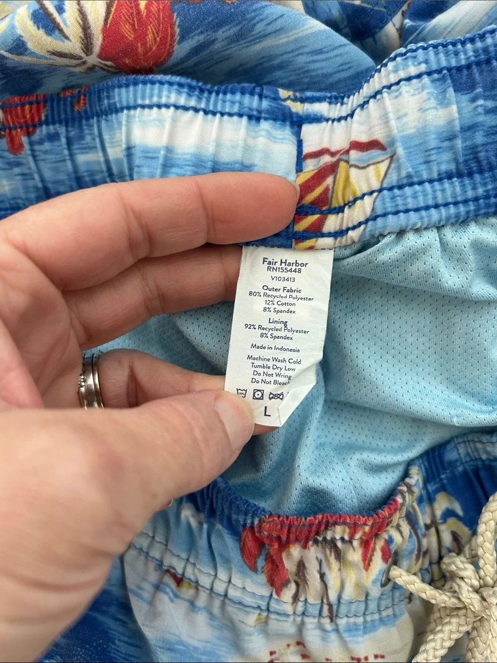 Fair Harbor BayBerry Swim‎ Trunks Surf Days Print Size Large